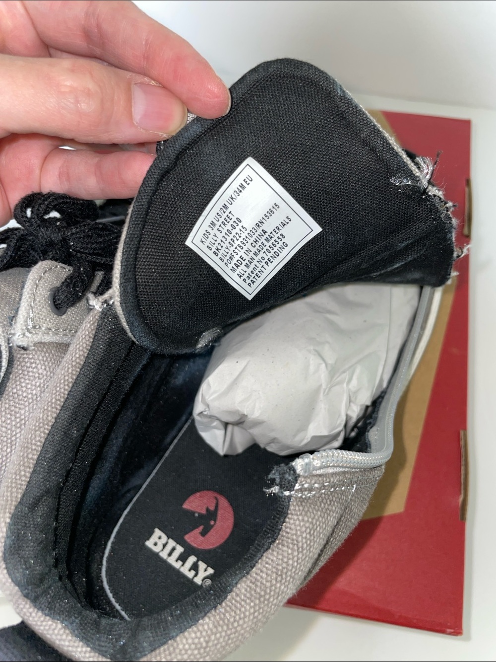 Kids Casual High-Top Sneakers in Gray and Black - Picture 9 of 15